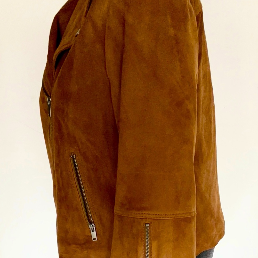 Gerard Darel Suede Moto Jacket Size 10 - Picture 4 of 7